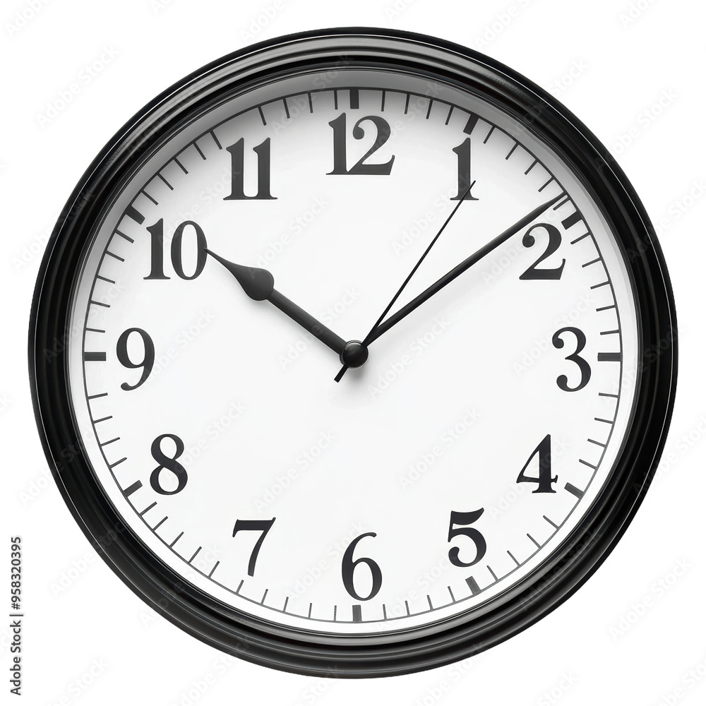Wall clock with transparent background showing 10:10 Wall clock with transparent background showing 10:10