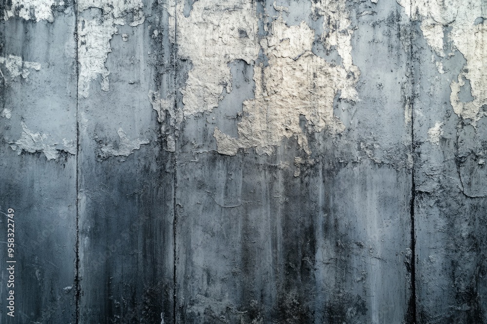 Fototapeta premium Abstract Texture, Glowing Silver Gray Foil Metal Wall with Copy Space, ai