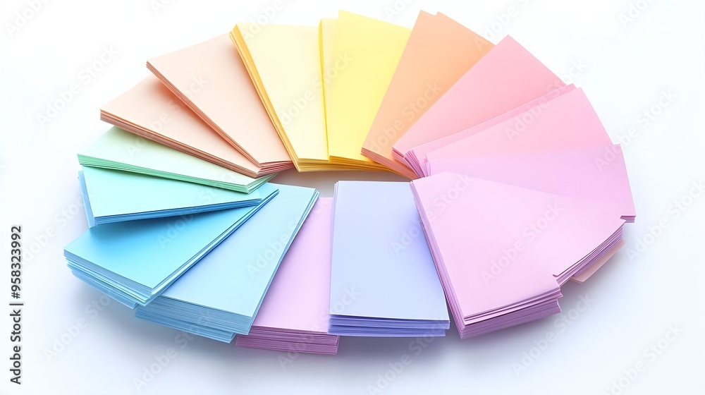 Obraz premium Colorful Paper Stacks - Rainbow Gradient Design