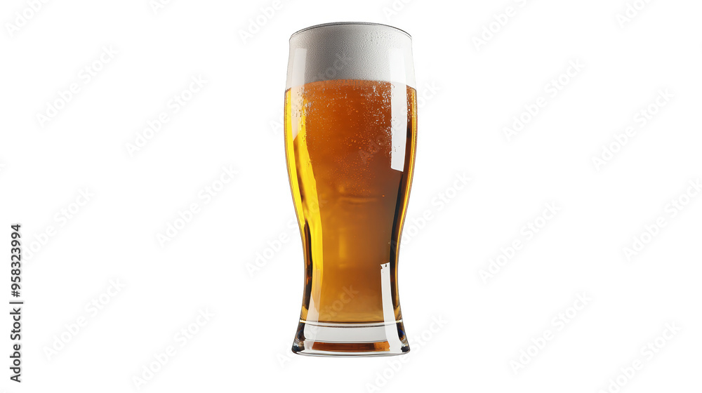 Cold Glass of Beer with Foam Cold Glass of Beer with Foam