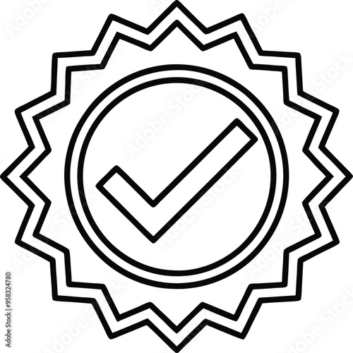 verification approved line icon