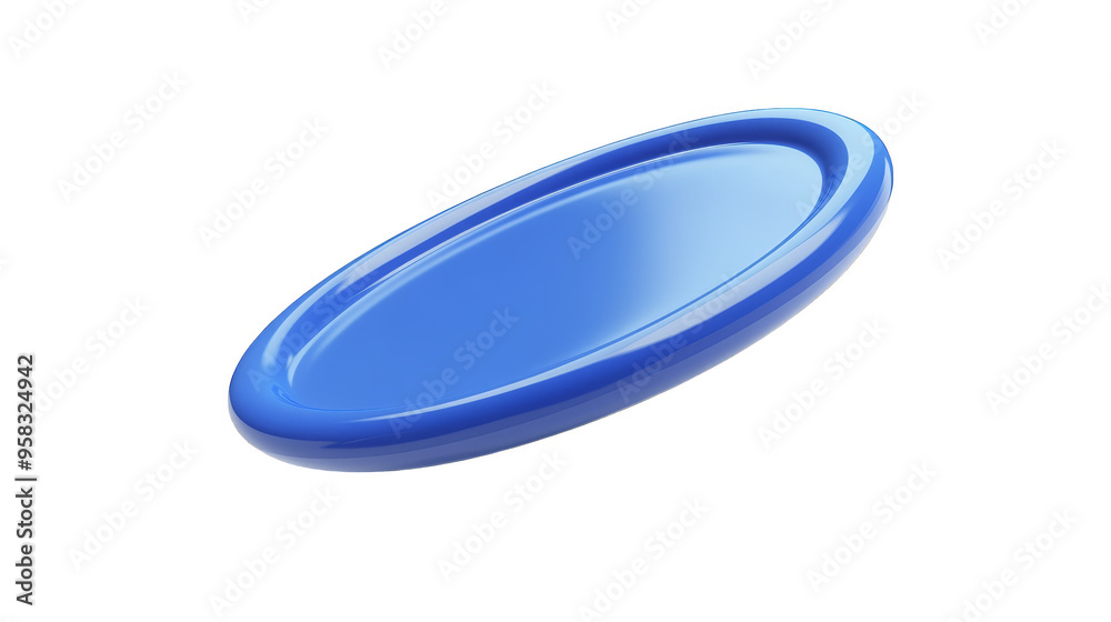 Blue disc shape 3d render isolated transparent background Blue disc shape 3d render isolated transparent background