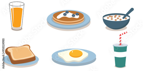 Kids Breakfast icon illustration design
