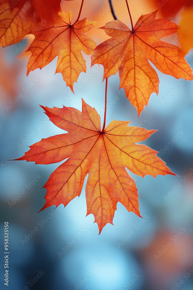 Brown maple leaves for autumn social media vertical background campaign Brown maple leaves for autumn social media vertical background campaign
