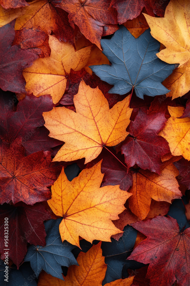 Brown maple leaves for autumn social media vertical background campaign Brown maple leaves for autumn social media vertical background campaign