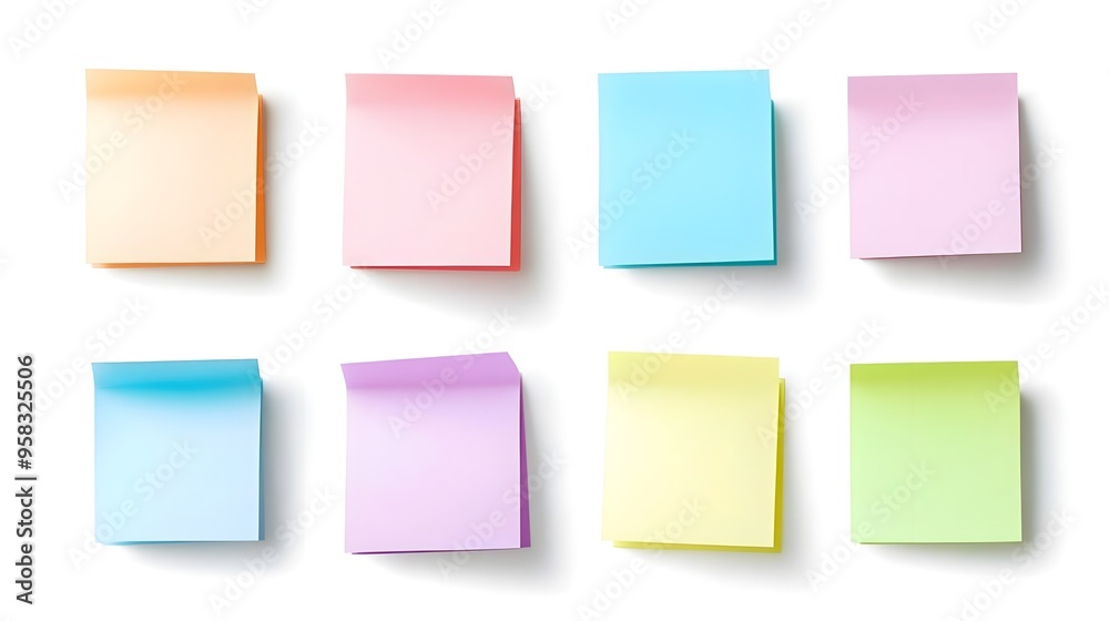 Colorful Sticky Notes Blank Template Isolated on White Background Colorful Sticky Notes Blank Template Isolated on White Background