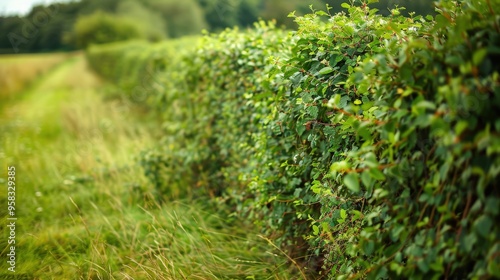 Hedgerow in English Countryside Agriculture Environment