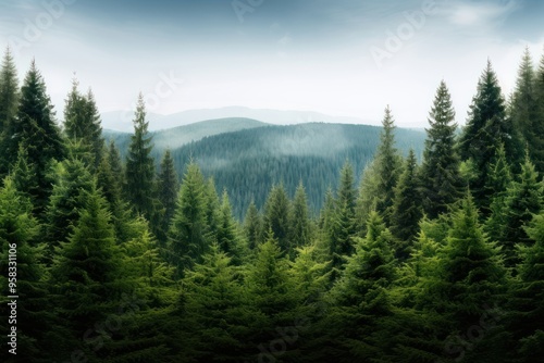 Forest vegetation landscape outdoors.