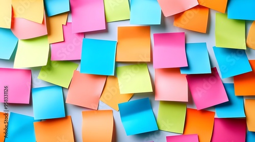 Colorful Sticky Notes on White Background