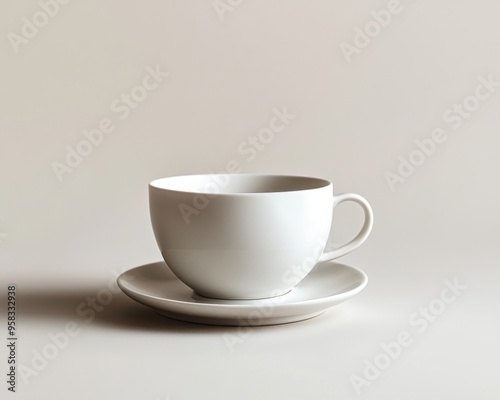 Elegant Coffee Cup Against a Crisp Minimalist White Background, the Essence of Minimalist Photography, Graphic Resources, Wallpapers, Brochure, Advertising, 