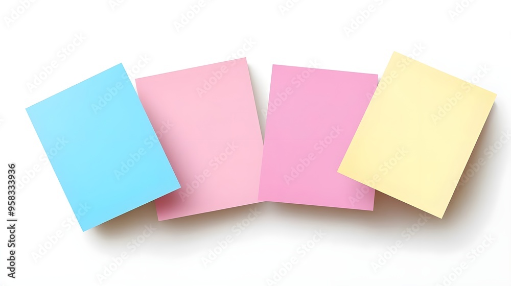 Colorful Sticky Notes White Background Mockup Colorful Sticky Notes White Background Mockup