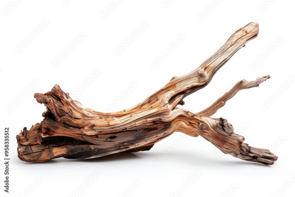 Driftwood white background branch timber. Driftwood white background branch timber.