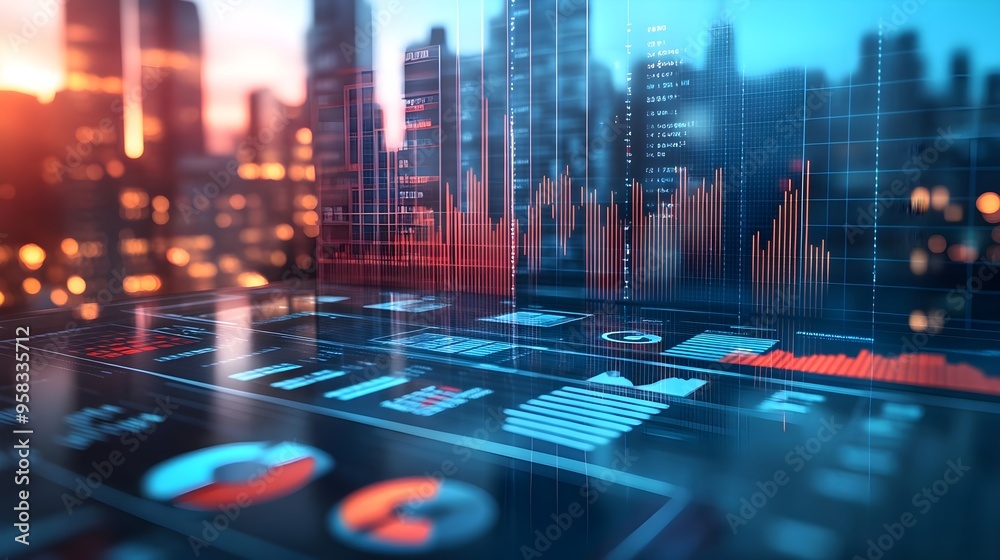 Futuristic Business Analytics Data Charts
