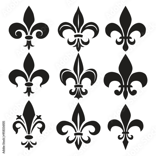 Vintage Fleur De Lis Vector Illustration