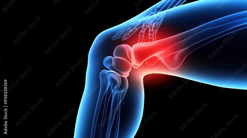 Human Knee Joint Anatomy, Medical Illustration Human Knee Joint Anatomy, Medical Illustration