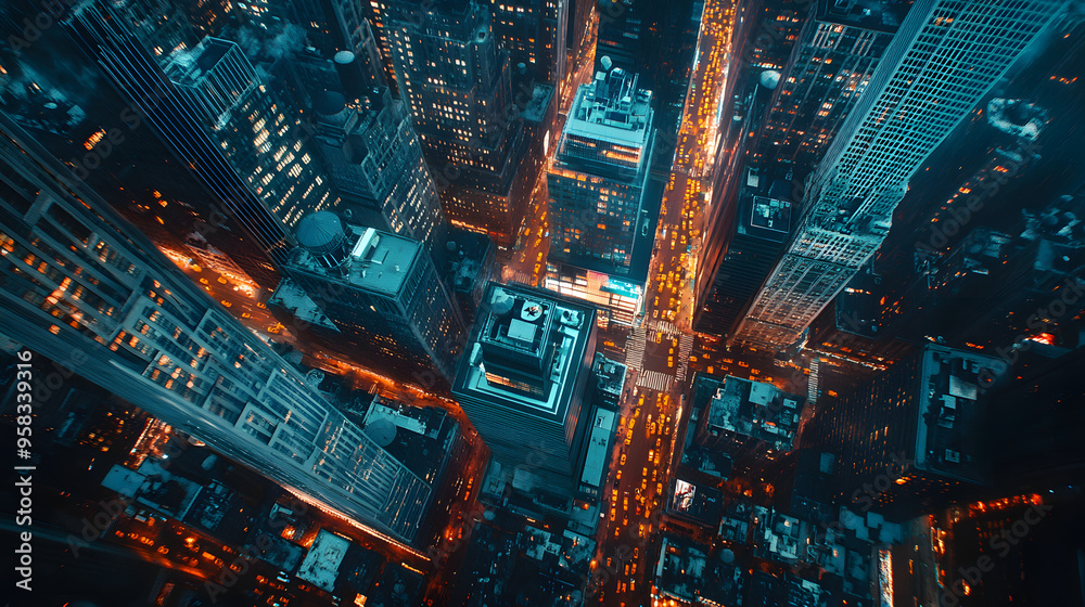 “Cinematic Shot of an Aerial View Looking Down on the Cityscape with Skyscrapers, Streets, and Traffic at Night”
“Cinematic Shot of an Aerial View Looking Down on the Cityscape with Skyscrapers, Streets, and Traffic at Night”
