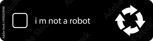 I m not a robot checkbox icon in Black flat style. Concept technology human check verification hands, close up, ai. Vector illustration for website and mobile app isolated on transparent background.