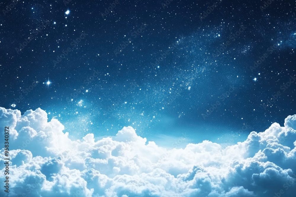 Night Sky With Stars and Clouds , ai Night Sky With Stars and Clouds , ai