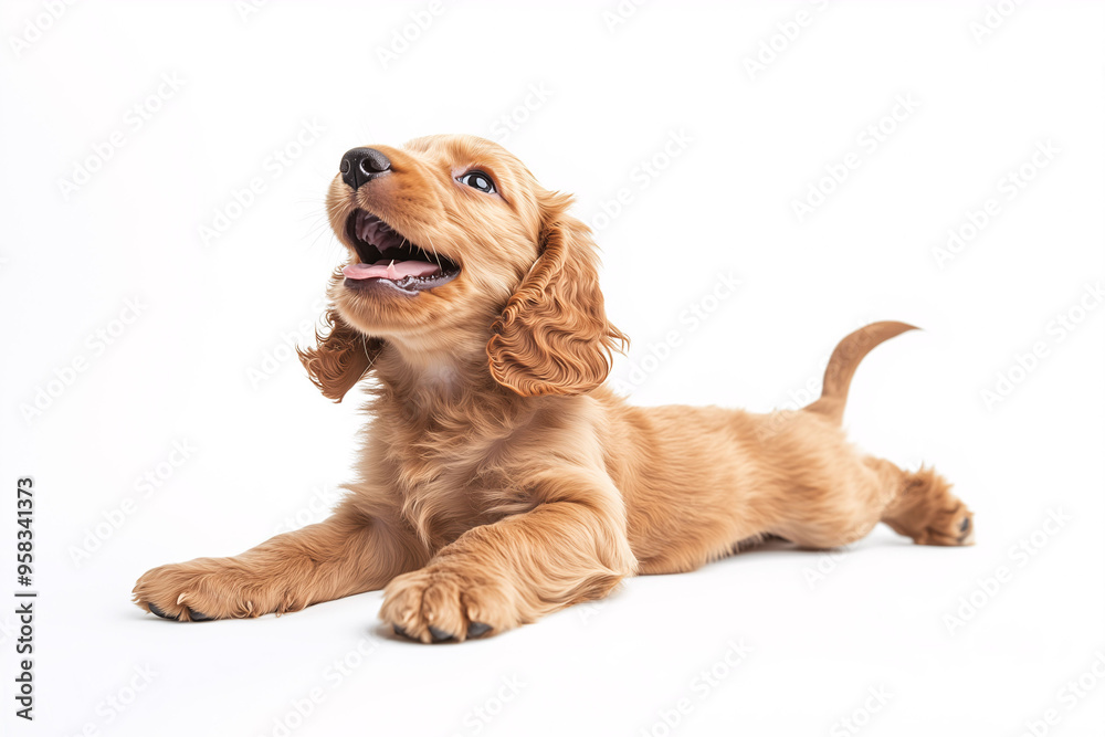 Playful Cocker Spaniel Golden-Brown Dog with a cute pose Playful Cocker Spaniel Golden-Brown Dog with a cute pose