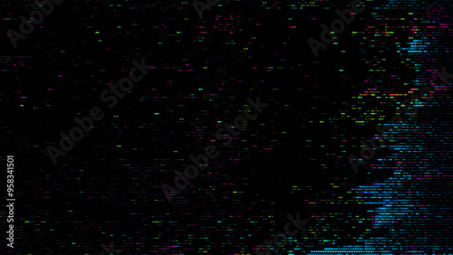 Glitch noise static television VFX. Visual video effects stripes background, CRT tv screen no signal glitch effect