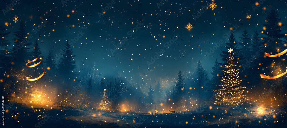 “Dark Blue Background with Gold Stars and Ribbons, a Christmas-Themed Design”
“Dark Blue Background with Gold Stars and Ribbons, a Christmas-Themed Design”