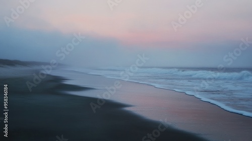 Misty Beach at Dawn