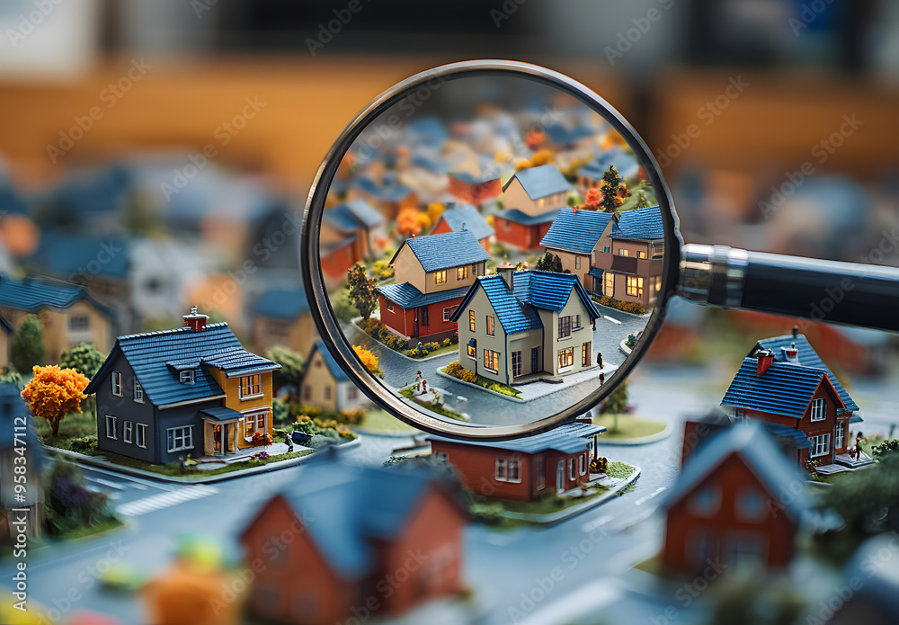 “Magnifying Glass Inspecting a Small Model House, Real Estate or Investment Concept”
“Magnifying Glass Inspecting a Small Model House, Real Estate or Investment Concept”
