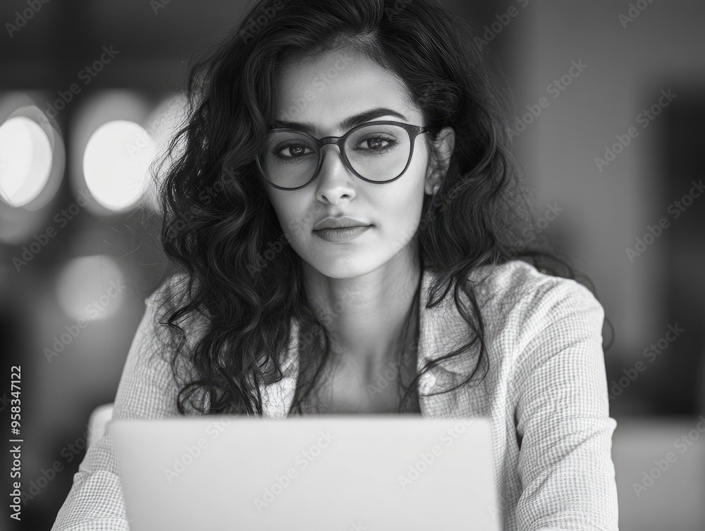 Working Female with Laptop Working Female with Laptop