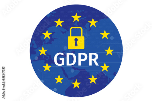 GDPR The EU General Data Protection Regulation is the most important change in data privacy regulation, Vector illustration.