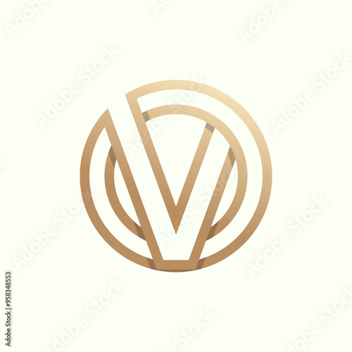 Initial OV or VO Logo design, Monogram Letter O with V combination, vector Illustration photo