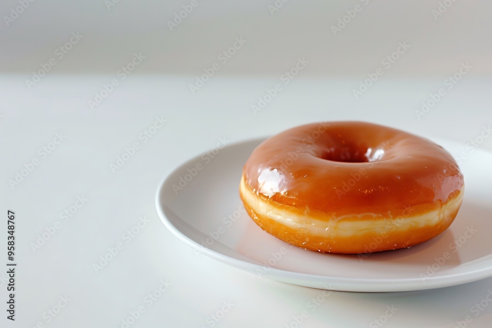 Sweet donuts on a white plate, perfect for breakfast Sweet donuts on a white plate, perfect for breakfast