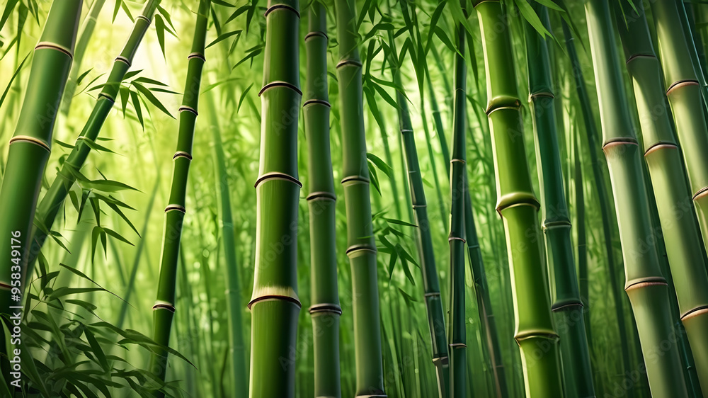 Bamboo forest background with dappled light Bamboo forest background with dappled light