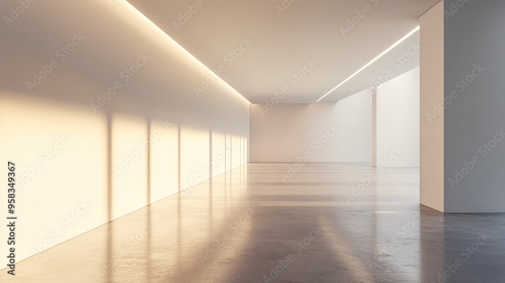 The subtle light and shadow reflections on the white walls create a simple and peaceful atmosphere. Soft and natural light casts light shadows, suitable for modern design and interior concepts. The subtle light and shadow reflections on the white walls create a simple and peaceful atmosphere. Soft and natural light casts light shadows, suitable for modern design and interior concepts.