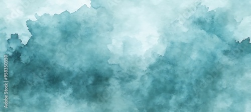 A serene, watercolor wash background in shades of blue and green with text space