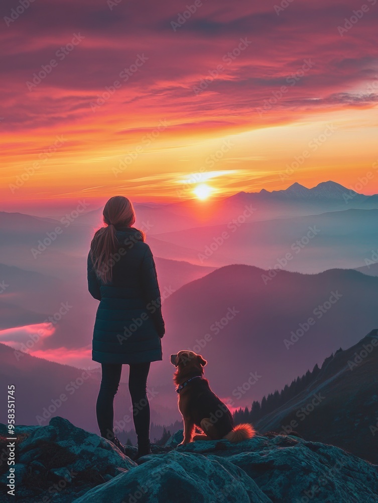 Obraz premium Sunset Hike Adventure