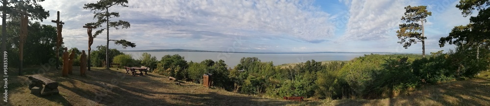 Panoramic view of Lake Balaton from Vonyarcvashegy Panoramic view of Lake Balaton from Vonyarcvashegy