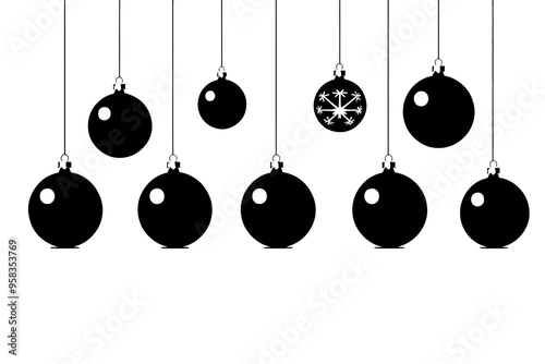 Christmas Baubles silhouette vector illustration