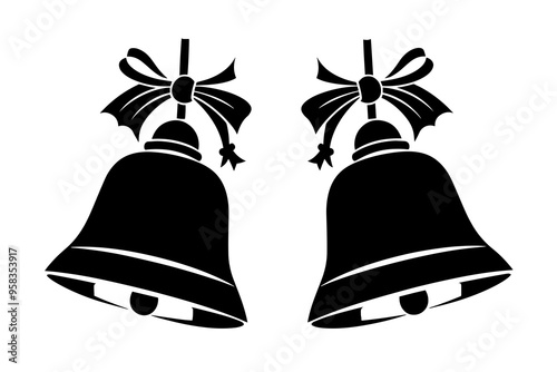 Christmas Bells silhouette vector illustration