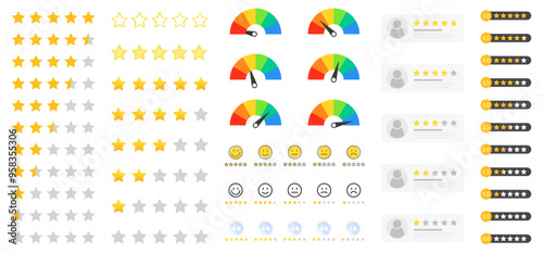 Rating icon. Rating icons set. Feedback icons. Vector