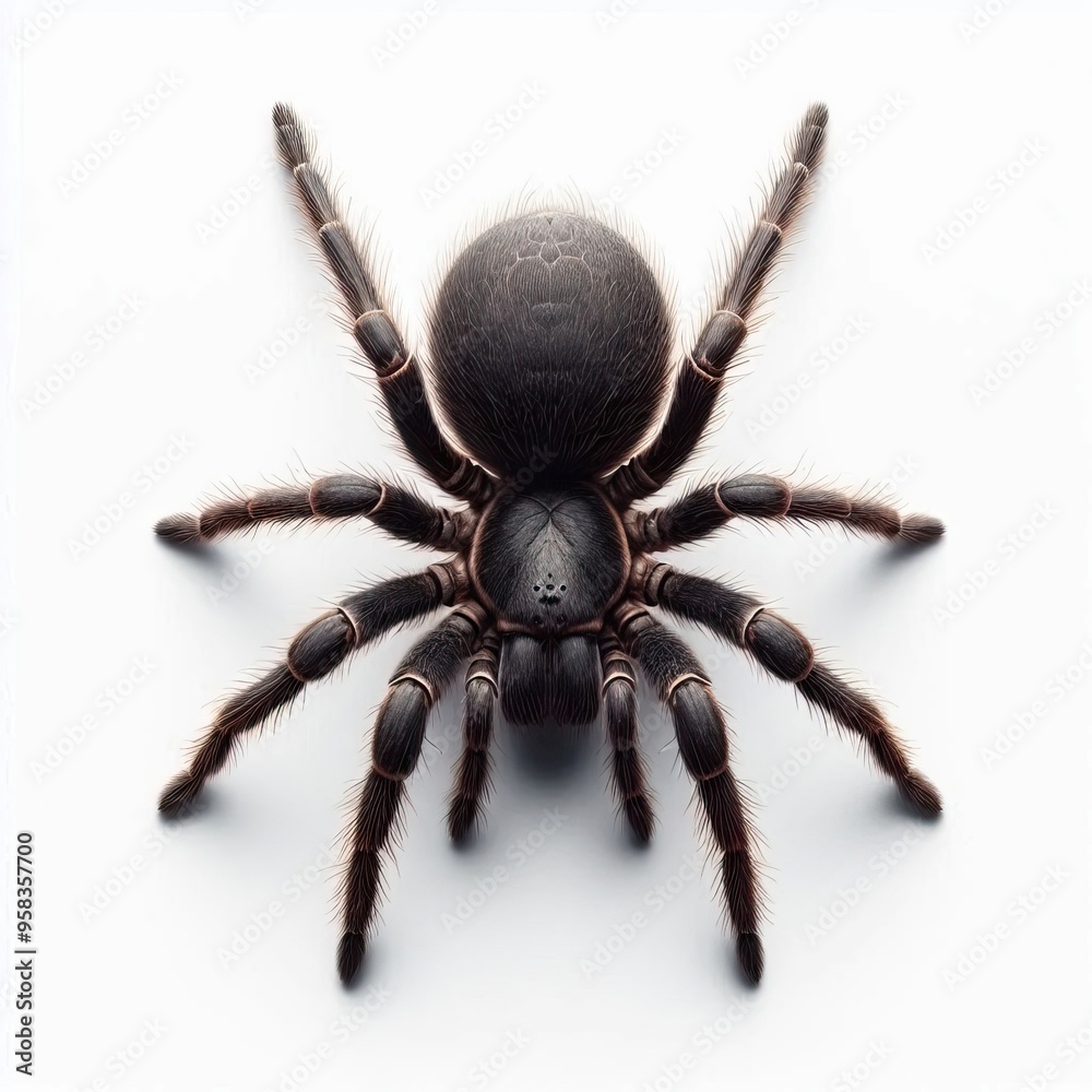 whole view of a spider on white background , view from above. whole view of a spider on white background , view from above.