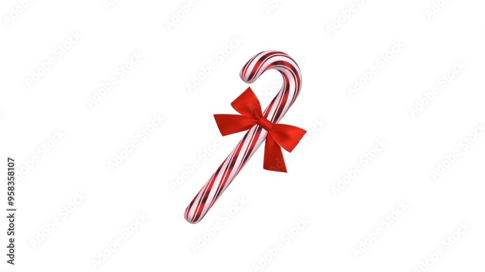 3D Christmas Candy Canes and Holly Berries Holiday Decoration 3D Christmas Candy Canes and Holly Berries Holiday Decoration