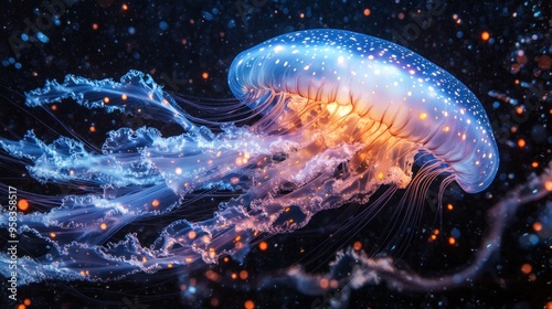 Cosmic Jellyfish: A Glowing Spectacle in the Deep