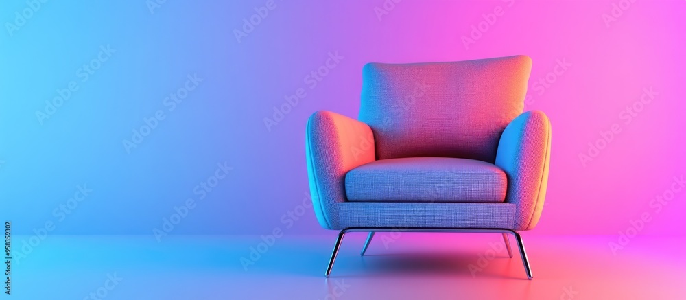 Fototapeta premium 3D rendering of an armchair isolated on a white background showcasing interior furniture design
