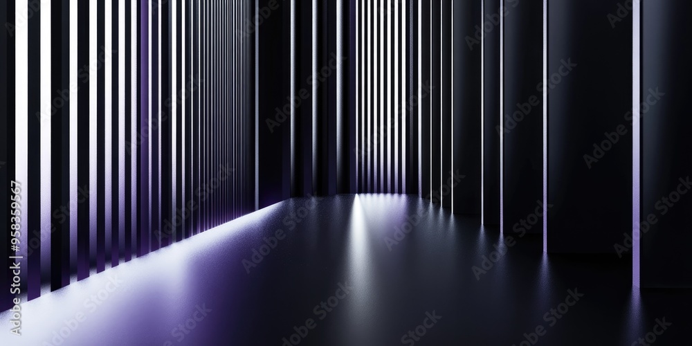 Abstract 3D rendering illustration featuring a black and white perspective background with purple accents Suitable for product design showcase showroom platform ad banner and advertising with a met Abstract 3D rendering illustration featuring a black and white perspective background with purple accents Suitable for product design showcase showroom platform ad banner and advertising with a met