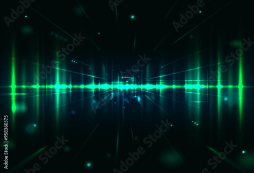 Vector illustration. Abstract banner, wave sound equalizer, volume bits or speed flowing pattern.