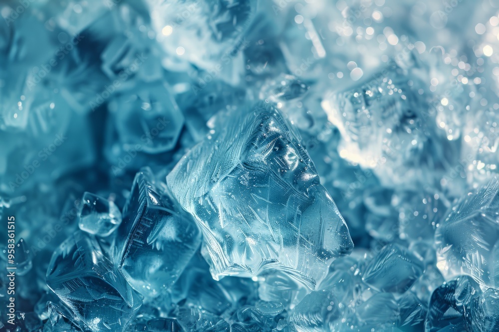 Icy blue background is made of ice cubes shining in the sun Icy blue background is made of ice cubes shining in the sun