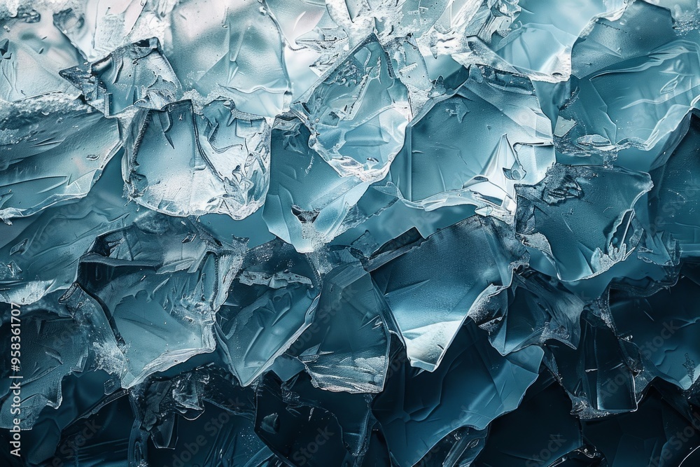 Blue ice forming abstract shapes and textures Blue ice forming abstract shapes and textures