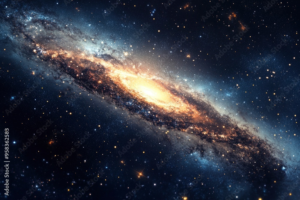 Fototapeta premium Milky way galaxy with stars and space dust in the universe , ai