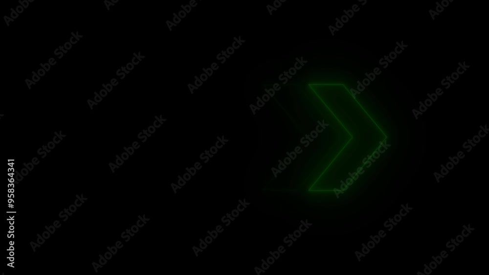 neon arrow animation on a black background. 4K Animated Arrow direction sign on black background, Direction banner. Video animation of