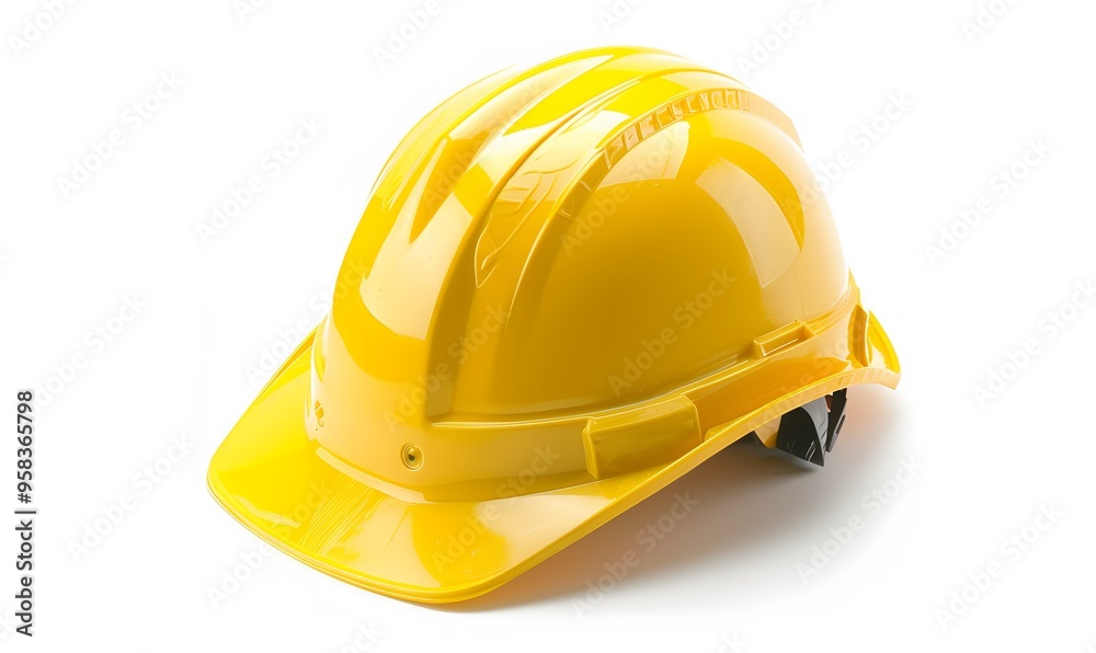 Fototapeta premium Yellow safety helmet isolated on white background.